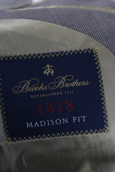 Brooks Brothers Mens Madison Fit Blazer Jacket Brown Wool Size 43 Regular