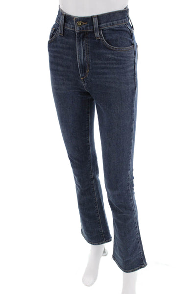 Favorite Daughter Womens Dark Blue Flared Bootcut Jeans High Rise Size 24