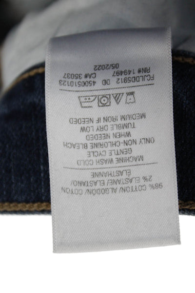 Favorite Daughter Womens Dark Blue Flared Bootcut Jeans High Rise Size 24