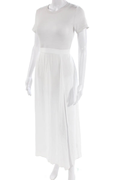 The Shore Line Womens Solid Elastic Waist Maxi Skirt White Size 0