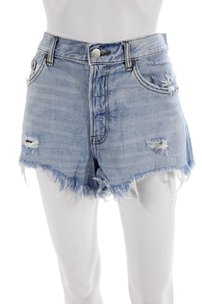BDG Womens Distressed 5 Pocket High-Rise Cut Off Denim Shorts Blue Size 31