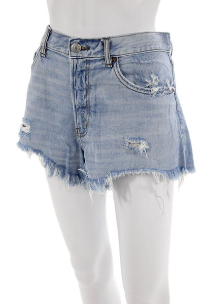 BDG Womens Distressed 5 Pocket High-Rise Cut Off Denim Shorts Blue Size 31