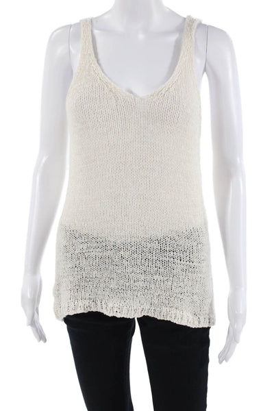Natacha Womens White V-Neck Camisole Sleeveless Size S