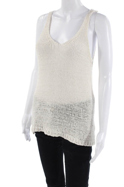 Natacha Womens White V-Neck Camisole Sleeveless Size S