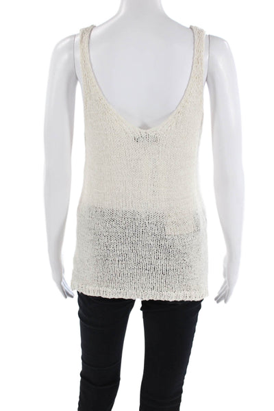 Natacha Womens White V-Neck Camisole Sleeveless Size S