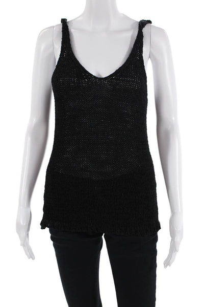 Natacha Womens Camisole Black V-Neck Bohemian Size S
