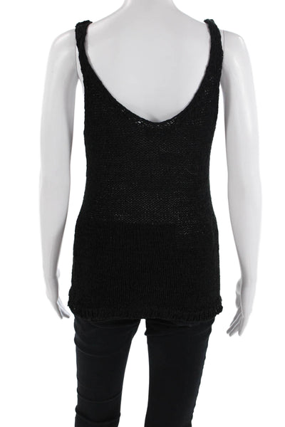 Natacha Womens Camisole Black V-Neck Bohemian Size S