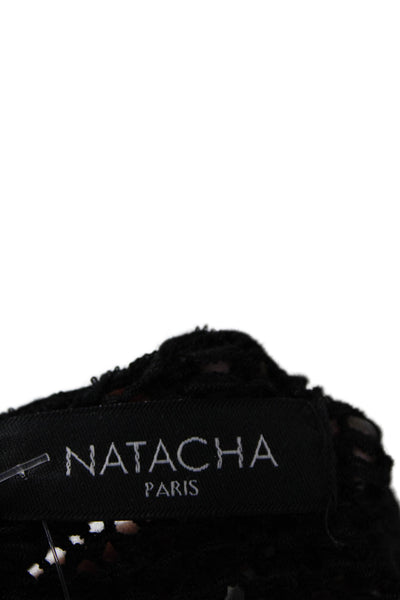 Natacha Womens Camisole Black V-Neck Bohemian Size S
