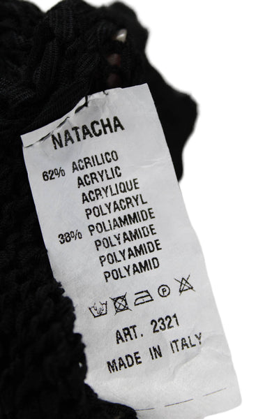 Natacha Womens Camisole Black V-Neck Bohemian Size S