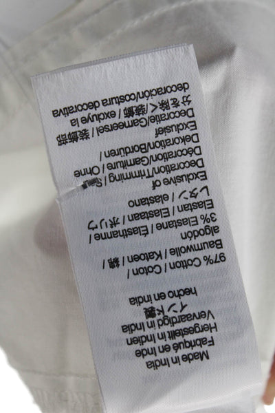 J Crew Womens Square Neck Short Sleeve White Button Blouse Size 6