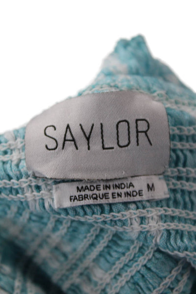 Saylor Women Cropped Sleeveless Tank Light Blue Pima Cotton Size M