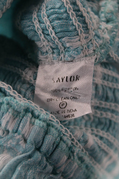 Saylor Women Cropped Sleeveless Tank Light Blue Pima Cotton Size M