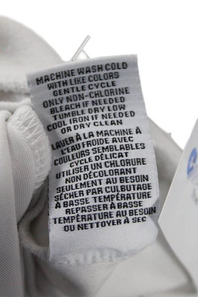 Magaschoni Women Pullover Sweatshirt White Crew Neck Long Sleeve Size S