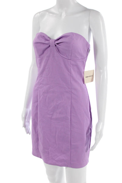 Superdown, Women Bodycon Mini Purple Sleeveless Dress Hook & Eye Size S