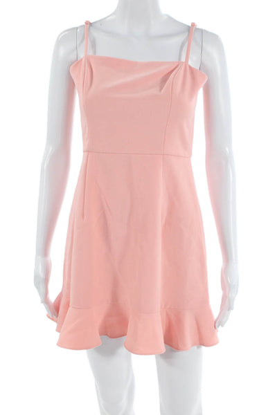French Connection Women Fit&Flare Mini Dress Pink Square Neck Sleeveless Size 4