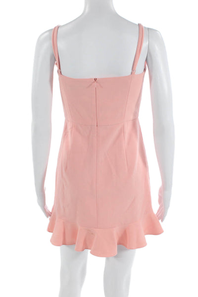 French Connection Women Fit&Flare Mini Dress Pink Square Neck Sleeveless Size 4