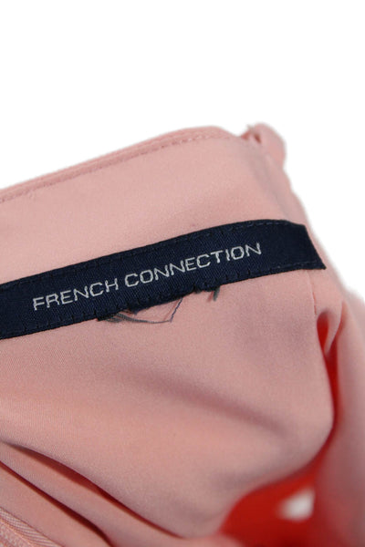 French Connection Women Fit&Flare Mini Dress Pink Square Neck Sleeveless Size 4