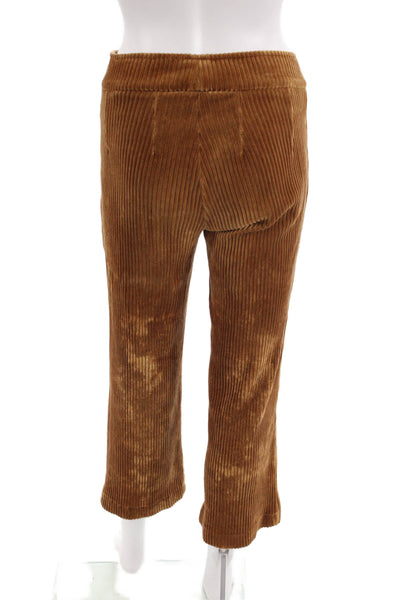 Avenue Montaigne Women Cropped Striped Brown Pants Size 2