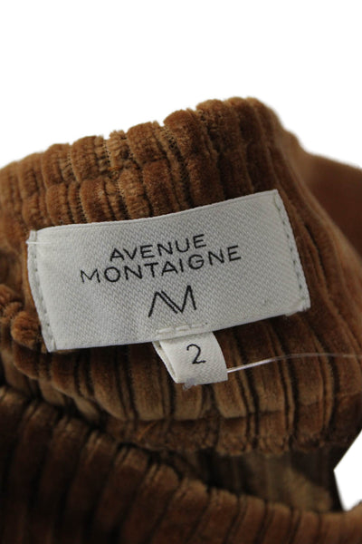 Avenue Montaigne Women Cropped Striped Brown Pants Size 2