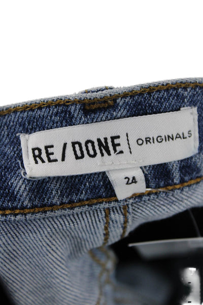 Re/Done Women Cropped Ankle Skinny Jeans Blue Size 24