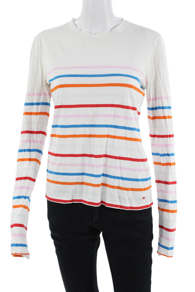 La Ligne Womens Striped White Jersey Long Sleeve Crew Neck Top Size XS