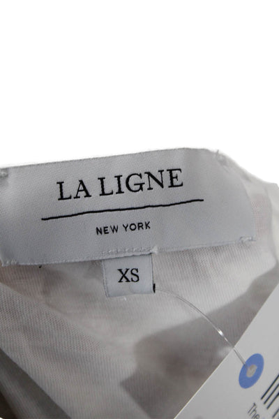 La Ligne Womens Striped White Jersey Long Sleeve Crew Neck Top Size XS