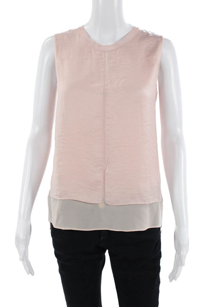 Vince Women Basic Tank Pink Crew Neck Petite Size 2XS