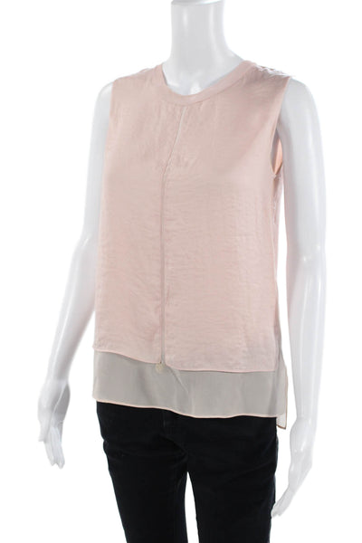 Vince Women Basic Tank Pink Crew Neck Petite Size 2XS