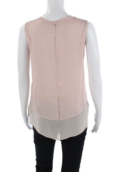 Vince Women Basic Tank Pink Crew Neck Petite Size 2XS