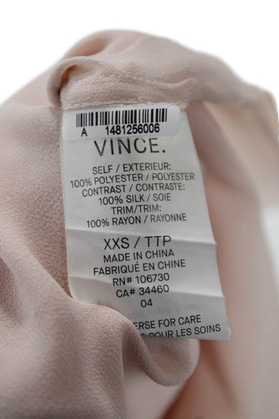 Vince Women Basic Tank Pink Crew Neck Petite Size 2XS