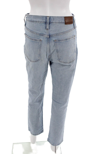 Madewell Women Cropped Boyfriend Jeans Light Blue High Rise Size 26