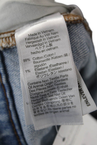 Madewell Women Cropped Boyfriend Jeans Light Blue High Rise Size 26