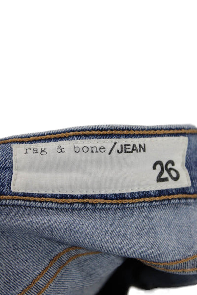 Rag & Bone Jean Womens Cropped Skinny Jeans Light Blue High Rise Size 26