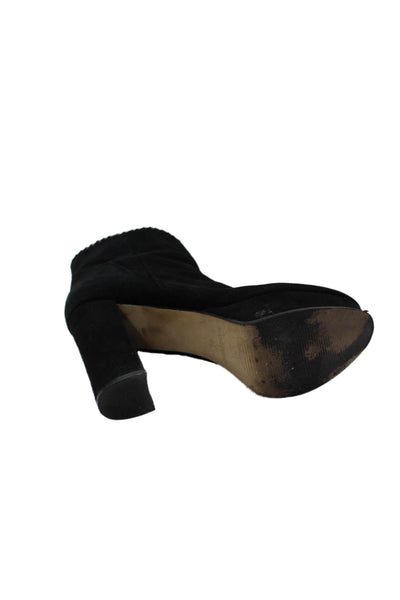 Marc Fisher Womens Side Zip Block Heel Platform Booties Black Suede Size 8M