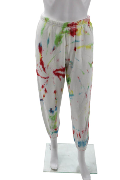 Wesley Womens Tie Dye Print Sweatpants White Multi Colored Size Small