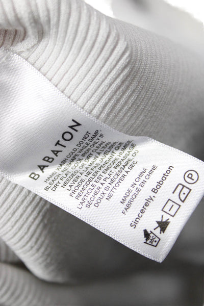 Babaton Women Basic White Crew Neck Short Sleeve T-Shirt Size M