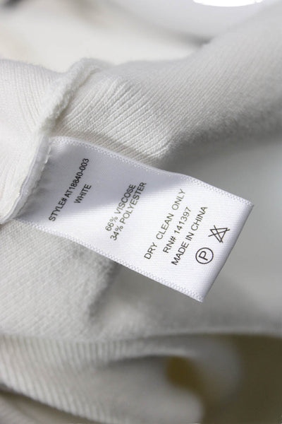 ASTR Women Cardigan White V-Neck Long Sleeve Size M