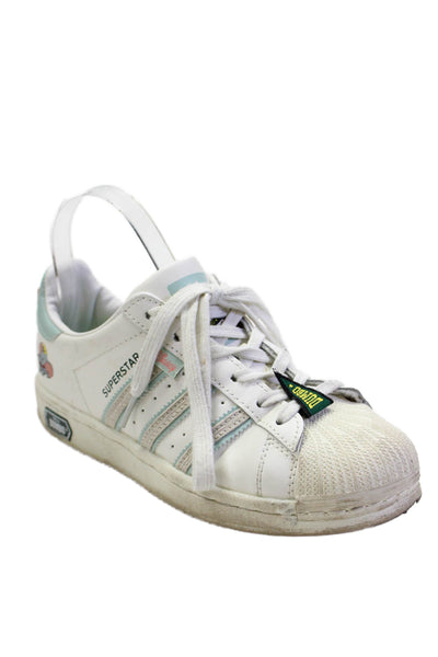 Adidas Womens Striped Lace Up Character Motif Sneakers White Size 6.5