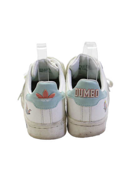 Adidas Womens Striped Lace Up Character Motif Sneakers White Size 6.5