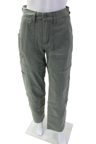 Pistola Unisex Cargo Pants Green 100% Cotton Button Army Size 24