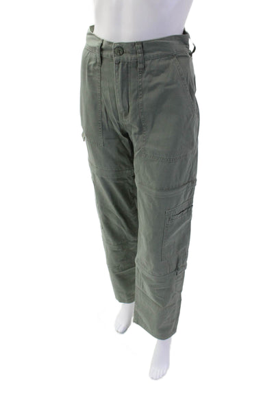 Pistola Unisex Cargo Pants Green 100% Cotton Button Army Size 24