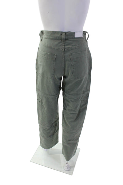 Pistola Unisex Cargo Pants Green 100% Cotton Button Army Size 24