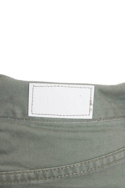 Pistola Unisex Cargo Pants Green 100% Cotton Button Army Size 24