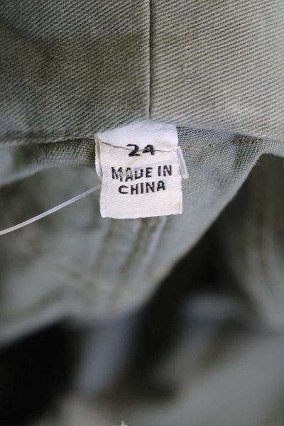 Pistola Unisex Cargo Pants Green 100% Cotton Button Army Size 24