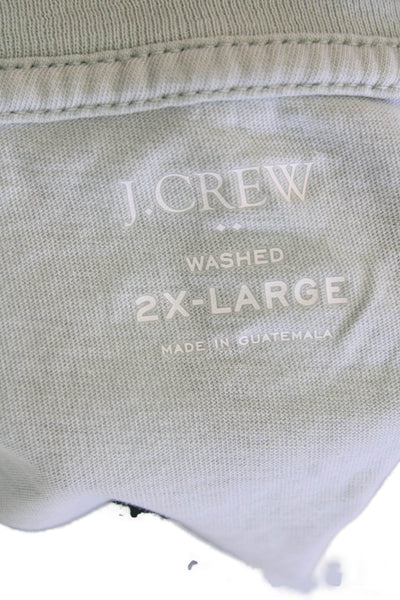 J Crew Mens Cotton Long Sleeve Round Neck Pullover Shirt Sea Foam Blue Size 2XL