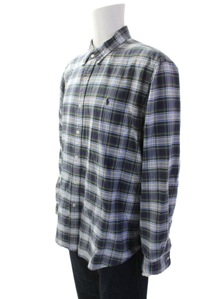Ralph Lauren Blue Label Mens Cotton Plaid Button Up Shirt Multicolor Size 2XL