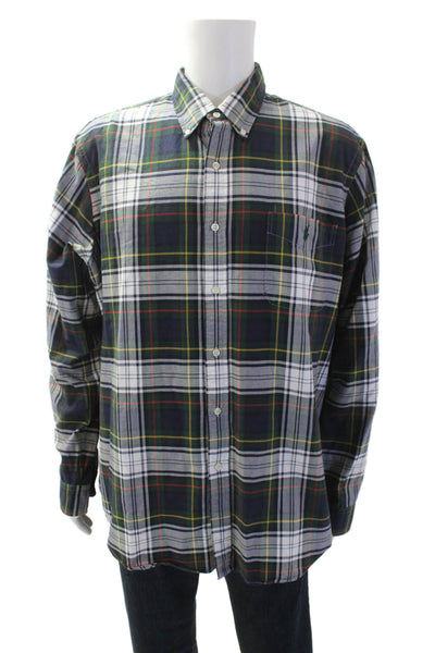 Ralph Lauren Blue Label Mens Cotton Plaid Button Up Shirt Plaid Multicolor Size