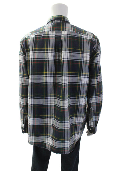 Ralph Lauren Blue Label Mens Cotton Plaid Button Up Shirt Plaid Multicolor Size