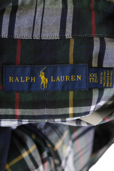 Ralph Lauren Blue Label Mens Cotton Plaid Button Up Shirt Plaid Multicolor Size