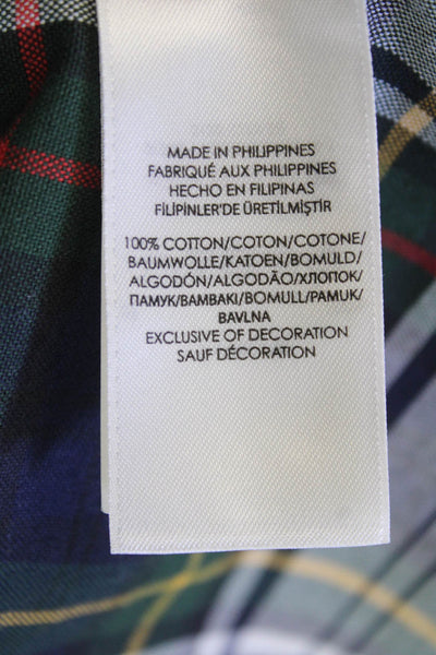 Ralph Lauren Blue Label Mens Cotton Plaid Button Up Shirt Plaid Multicolor Size